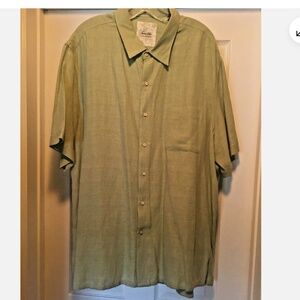Tasso Elba Men's 100% Luxury Linen Shirt Celery Greenish Size: XXL